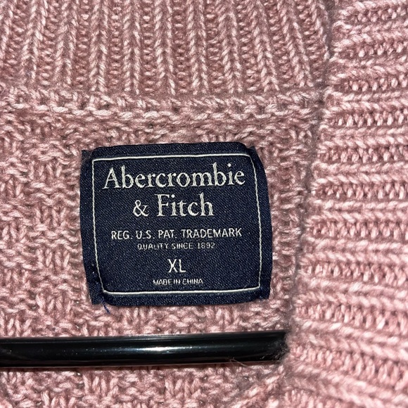 ABERCROMBIE & FITCH Chunky Knitted Cotton Pink Sweater Size XL - Picture 3 of 4